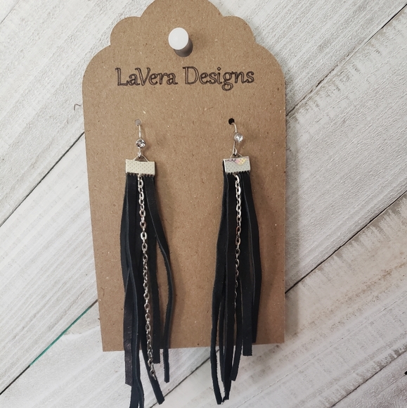Genuine Leather Earrings - Picture 1 of 2